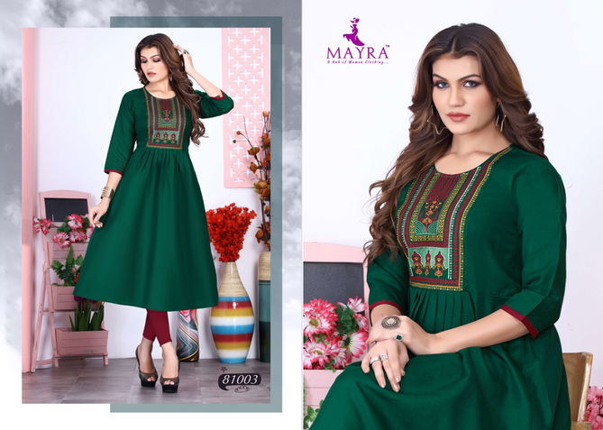 Mayra Anaya New Fancy Wear Cotton Designer Cotton Slub Kurti Collection